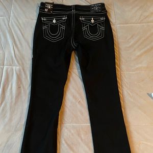 Black mid rise True Religion Jeans strait leg. New with tags.